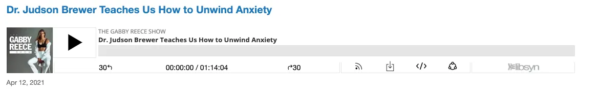 Dr. Jud on the Gabby Reece Show discussing curiosity and habit change