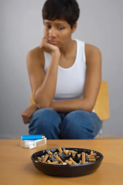 woman quitting tobacco smoking
